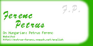 ferenc petrus business card